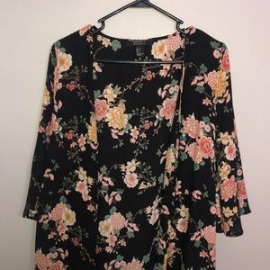 floral silk robe